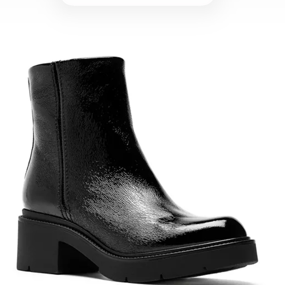 La Canadienne Whitley Crinkle Black Leather Boots Size 37 / 6.5-7